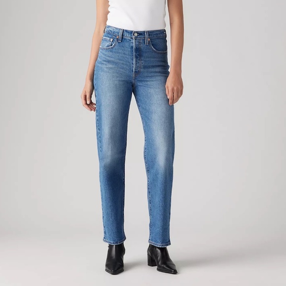 LEVI’S Premium Ribcage Straight Ankle Jeans in Dance Around Size 24 - Picture 7 of 10